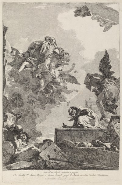 La Madonna del Carmelo appare a San Simone Stock da Giovanni Domenico Tiepolo after Giovanni Battista Tiepolo