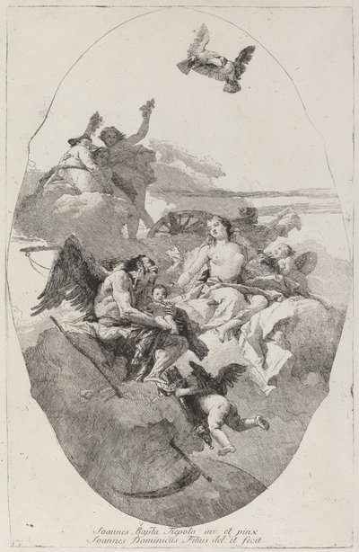 Venere affida Cupido al Tempo da Giovanni Domenico Tiepolo after Giovanni Battista Tiepolo