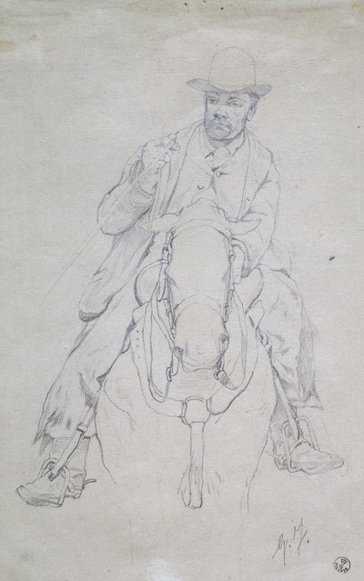 Buttero a cavallo (cowboy toscano) da Giovanni Fattori