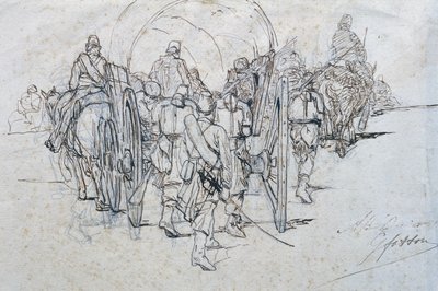 Convoglio di rifornimenti in marcia da Giovanni Fattori