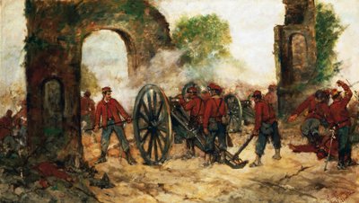Difesa di Porta Capuana o Battaglia del Volturno da Giovanni Fattori