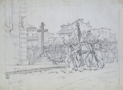 Ingresso delle truppe francesi a Livorno da Giovanni Fattori