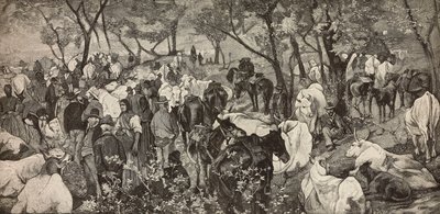 Mercato negli Appennini toscani da Giovanni Fattori