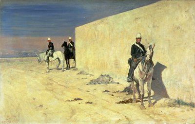 La Guardia (Il Muro Bianco), c.1871 (pannello) da Giovanni Fattori