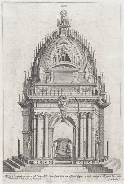Progetto del catafalco per Francesco Piccolomini da Giovanni Florimi