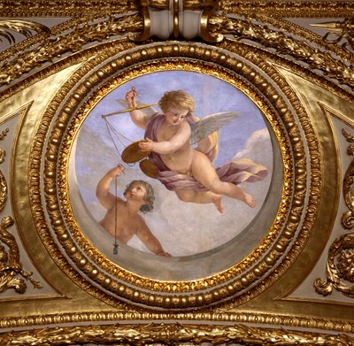 Amore della Giustizia. Decorazione del soffitto della Sala Antonina, camera degli appartamenti estivi della regina Anna d