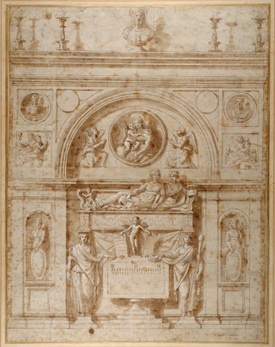 Progetto per una tomba murale in stile etrusco da Giovanni Francesco (c.1488 1528) Penni