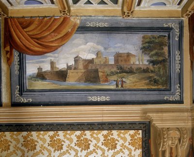 Paesaggio rurale con edifici da Giovanni Francesco Barbieri