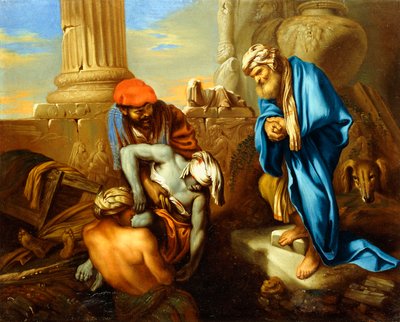 Tobi che seppellisce i morti in sfida agli ordini di Sennacherib da Giovanni Francesco Castiglione