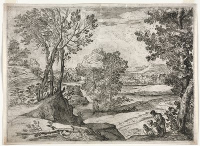Paesaggio con una famiglia da Giovanni Francesco Grimaldi