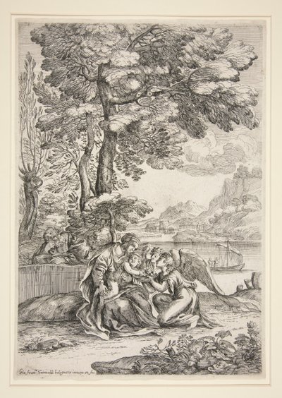 Riposo durante la Fuga in Egitto da Giovanni Francesco Grimaldi