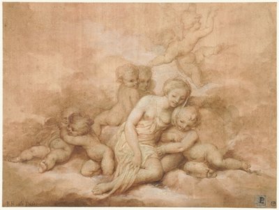 Donna con bambini da Giovanni Francesco Romanelli