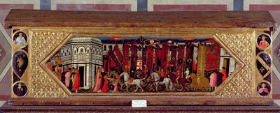 Cassone decorato con una scena del Palio di S. Giovanni da Giovanni Francesco Toscani