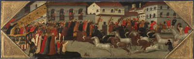 Pannello da un Cassone: La Corsa del Palio nelle Strade di Firenze, 1418 da Giovanni Francesco Toscani