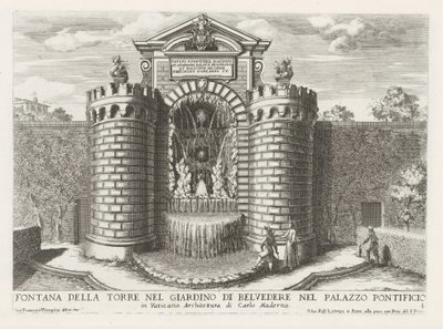 Fontana nei giardini vaticani da Giovanni Francesco Venturini