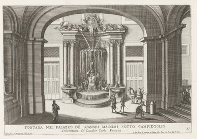 Fontana nel cortile del Palazzo Massimo di Rignano a Roma da Giovanni Francesco Venturini