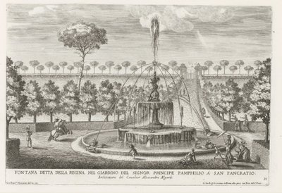Fontana nei giardini di Villa Doria Pamphilj a Roma da Giovanni Francesco Venturini