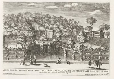 Fontana nei giardini di Villa Doria Pamphilj a Roma da Giovanni Francesco Venturini