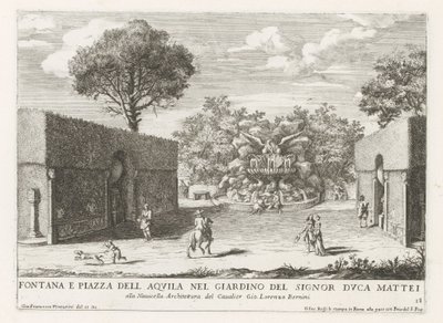 Fontana con aquila nei giardini di Villa Celimontana a Roma da Giovanni Francesco Venturini