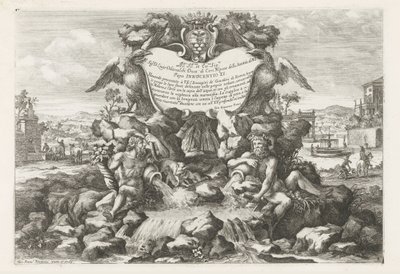 Fontana con dedica e stemma di Livio Odescalchi da Giovanni Francesco Venturini