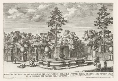 Fontana di Narciso nella Villa Borghese a Roma da Giovanni Francesco Venturini