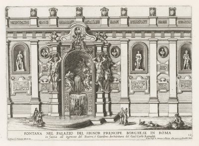 Ninfeo nel cortile di Palazzo Borghese a Roma (Le fontane nei palazzi e nei giardini di Roma) da Giovanni Francesco Venturini