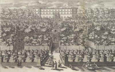 Veduta del Palazzo dal Piano del Giardino con le sue Fontane..., 1691 o dopo da Giovanni Francesco Venturini