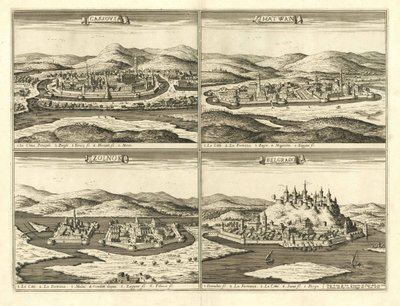 Castelli di Košice, Hatvan, Szolnok e Belgrado (Giovanni Giacomo De Rossi, 1683) da Giovanni Giacomo De Rossi