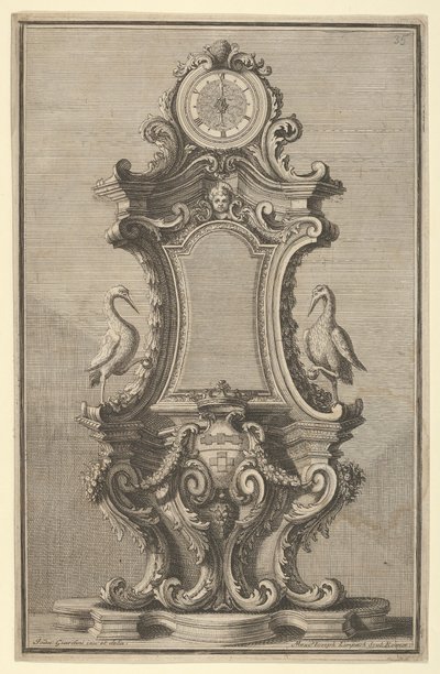 Progetto per un orologio, da Disegni Diversi da Giovanni Giardini