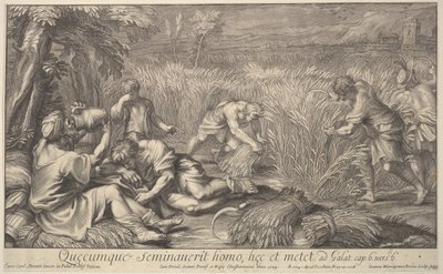 Mietitori di grano, 1704 da Giovanni Girolamo Frezza