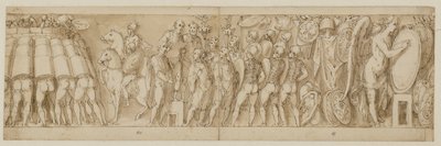 32 copie della colonna di Marco Aurelio, Piazza Colonna a Roma da Giovanni Guerra