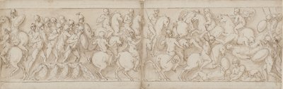 Marco Aurelio parte su un molo con fanteria e cavalleria (CVIII); i Sarmati sono respinti dai Romani avanzanti (CIX) da Giovanni Guerra