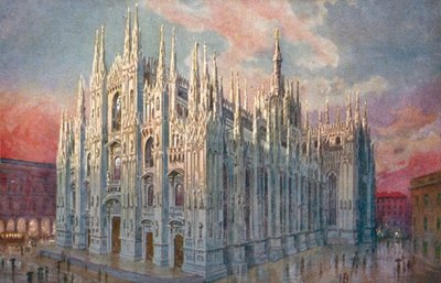 Milano: Duomo (litografia a colori) da Giovanni Guerzoni