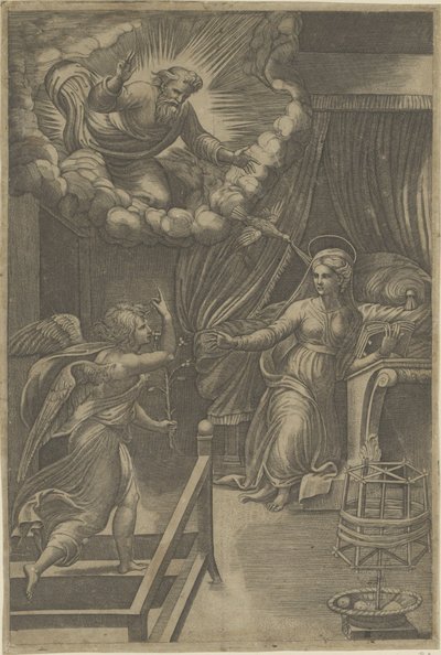 Annunciazione con Dio Padre da Giovanni Jacopo Caraglio