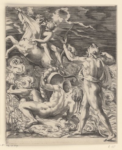 Ercole uccide il centauro Nesso da Giovanni Jacopo Caraglio
