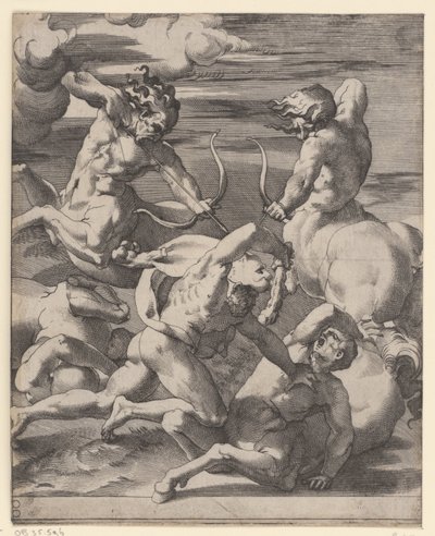 Ercole in combattimento con i centauri da Giovanni Jacopo Caraglio