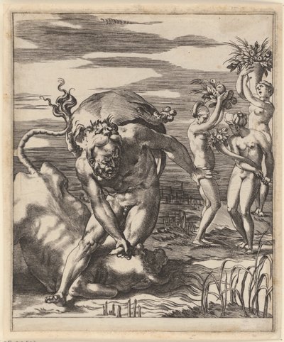 Ercole lotta con Acheloo da Giovanni Jacopo Caraglio