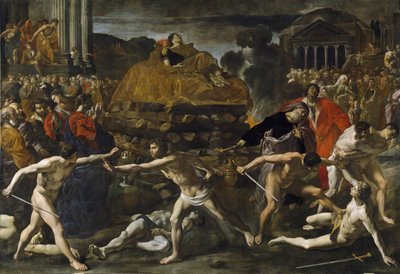 Cerimonia di funerali di un imperatore romano da Giovanni Lanfranco