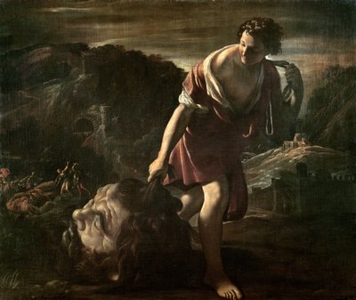 Davide trascina la testa di Golia da Giovanni Lanfranco