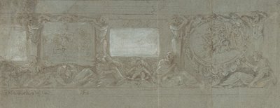 Progetto per una decorazione murale con il sacrificio di Abramo e la fuga in Egitto, ca. 1600-1647 da Giovanni Lanfranco