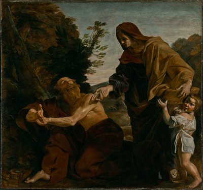 Elia riceve il pane dalla vedova di Zarefath da Giovanni Lanfranco