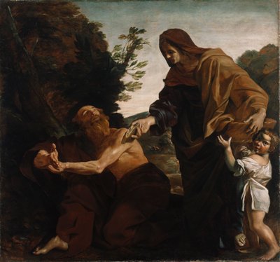 Elia riceve il pane dalla vedova di Zarepta da Giovanni Lanfranco