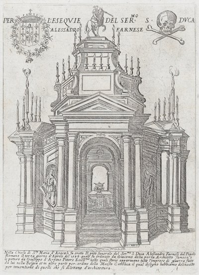 Catafalco per il Duca Alessandro Farnese, 1593 da Giovanni Maggi
