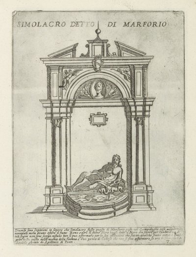 Fontana con la statua di Marforio da Giovanni Maggi