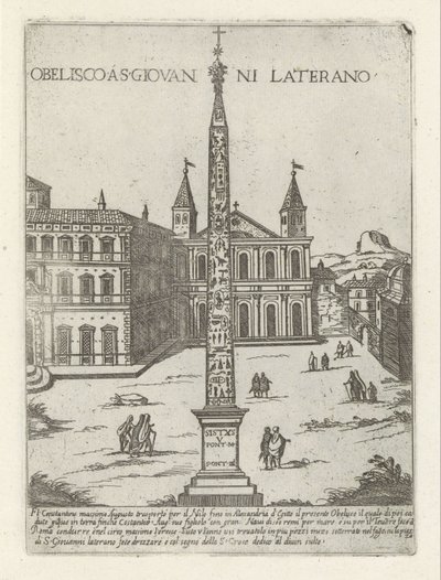Obelisco Lateranense dietro la Basilica di San Giovanni in Laterano a Roma da Giovanni Maggi