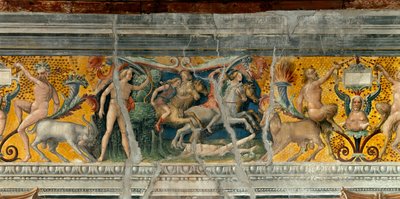 Apollo che uccide con le frecce i Niobidi, figli di Niobe (dettaglio) di un fregio attribuito a Giovanni Maria Falconetto (1468-1534) intorno al 1520 Mantova, Palazzo d