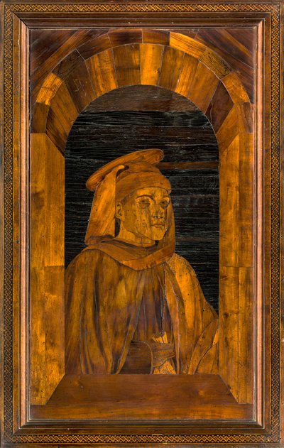 Coro Canonico Ligneo, Intarsiato da Giovanni Maria Platina 1484, Stallo Superiore, Sant