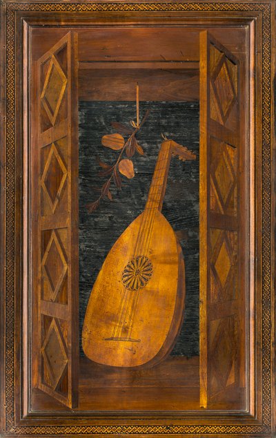 Coro canonico ligneo, Intarsiato da Giovanni Maria Platina 1484, Stallo superiore da Giovanni Maria Platina