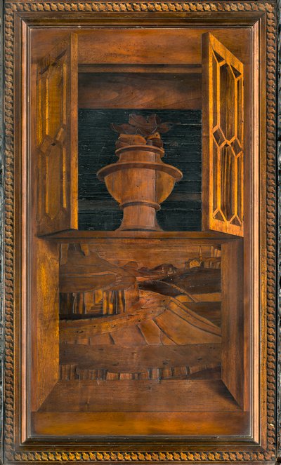 Coro canonico ligneo, intarsiato da Giovanni Maria Platina 1484, stallo superiore da Giovanni Maria Platina