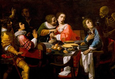 "La morte arriva al tavolo del banchetto" da Giovanni Martinelli
